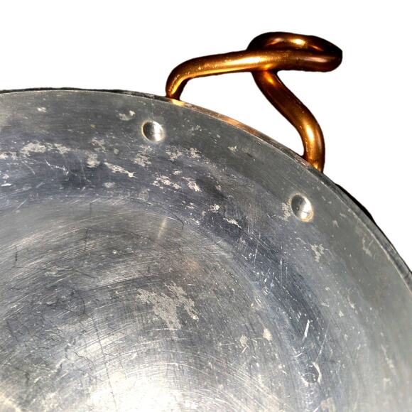 Vtg Ware-Ever Aluminum Cooking Serving Copper Lid Handles 9" Diameter MCM - Picture 3 of 9